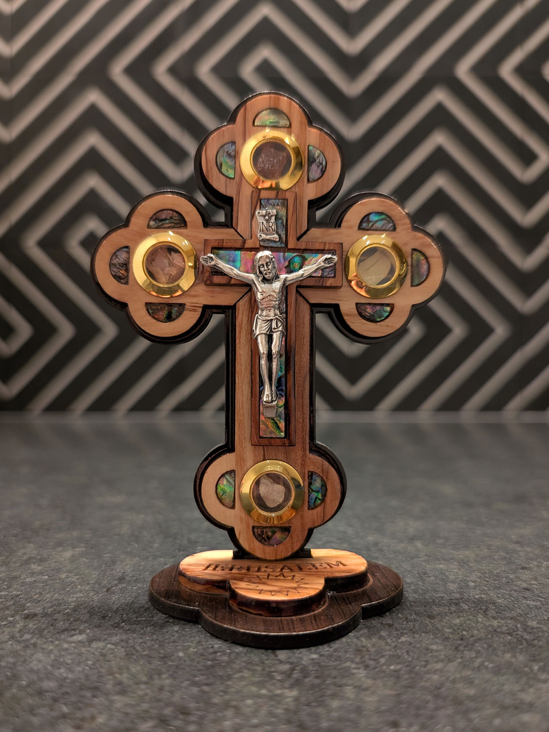 Holy Land Olive Wood Standing Crucifix