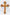 Budded olive wood crucifix with a figure of Christ, INRI plaque, and four circular gold-tone framed inlays.